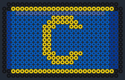 Kaptensbindel i Sveriges färger som pärlplatta