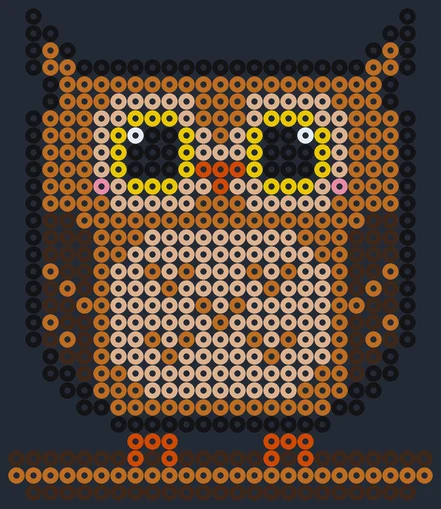 Nattuggla som Halloween pärlplatta med stora runda ögon, 25 × 29 pärlor