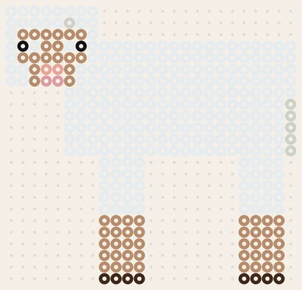 Minecraft får som pärlplatta, vit ull och ljusbrunt ansikte