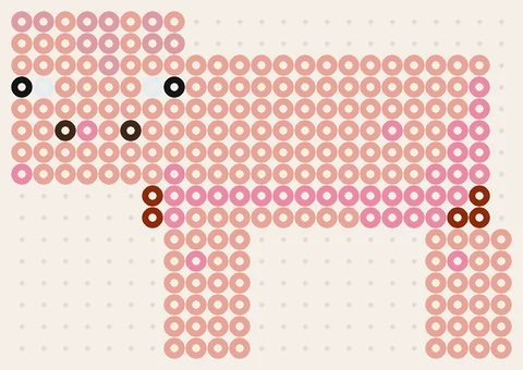 Minecraft gris som pärlplatta, rosa från sidan med kort nos