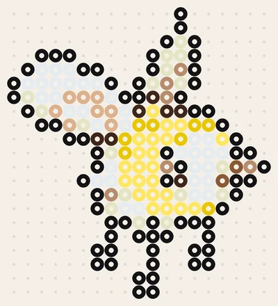 Cutiefly som liten Pokémon pärlplatta, gul flygfä med genomskinliga vingar