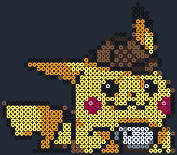 Detective Pikachu som pärlplatta med brun hatt och förstoringsglas