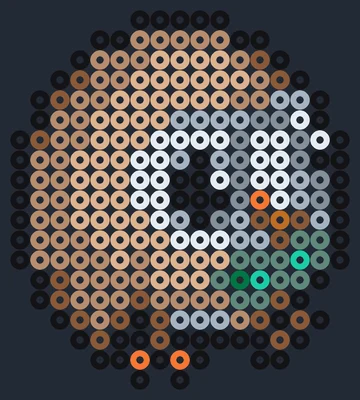 Rowlet som gullig pärlplatta, rund uggla med blad som fluga
