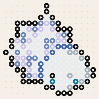 Snom som liten Pokémon pärlplatta, vit larv med isblå detaljer