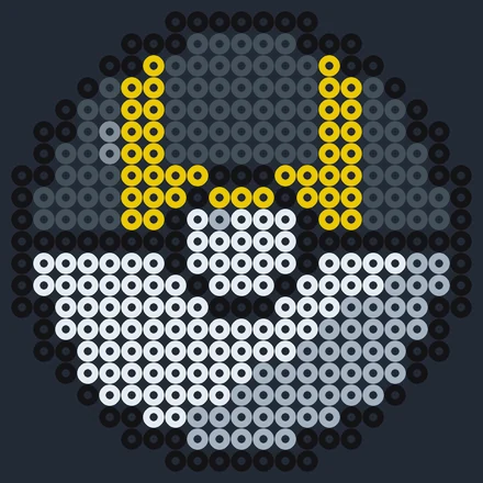 Ultraboll som pärlplatta, svart ovansida med gult H-mönster