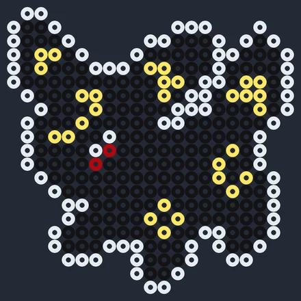 Umbreon som pärlplatta, svart med gula ringar