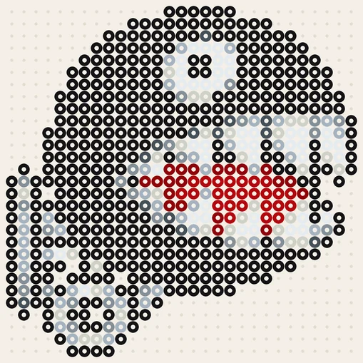 Chain Chomp som pärlplatta, svart kula med vassa tänder och kedja